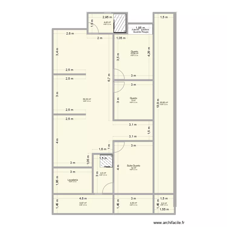 Esbo&ccedil;o casa. Floor plan with 11  and 132 m²