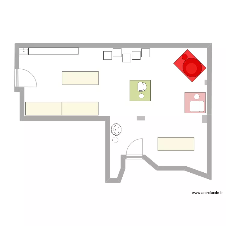 SalleJ5. Floor plan with 1  and 64 m²