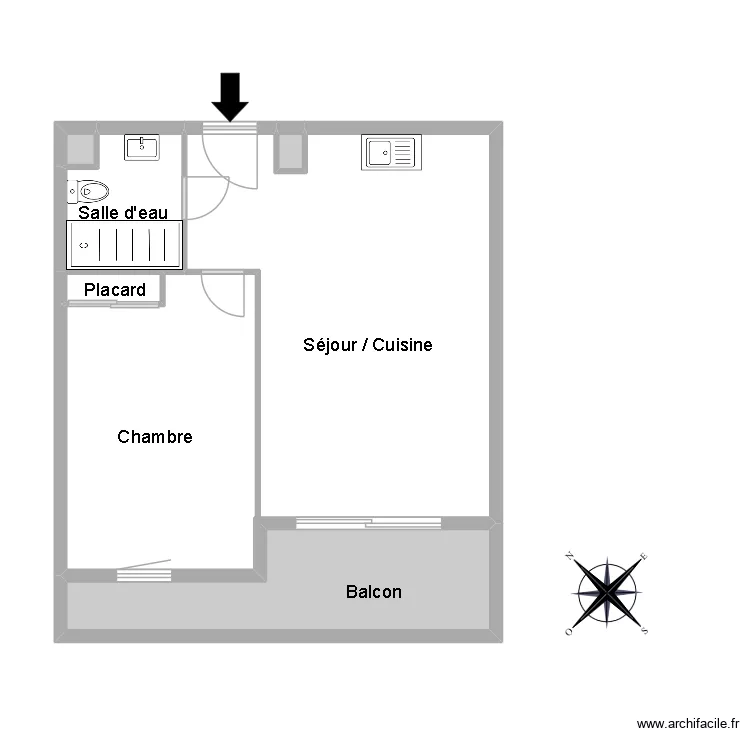 52029 DELAFOSSE. Floor plan with 6  and 54 m²