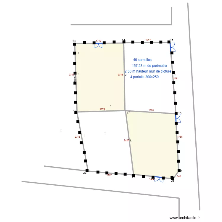 gildas parcelle semellesbis. Floor plan with 