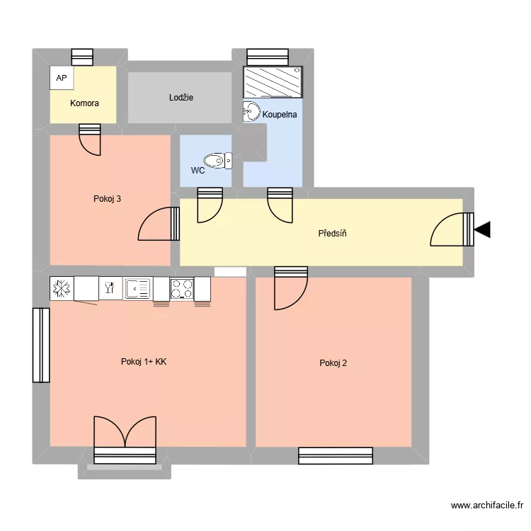 Slav&iacute;čkova 2346, byt 6. Floor plan with 14  and 190 m²