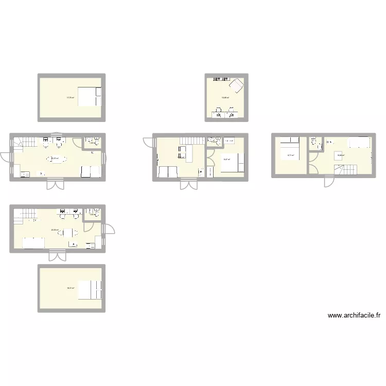 tiny house nico. Floor plan with 12 rooms and 147 m²