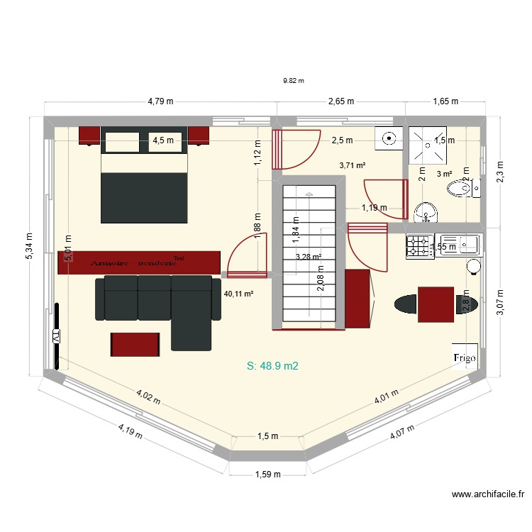 superficie Appt IV. Floor plan with 0 room and 0 m2