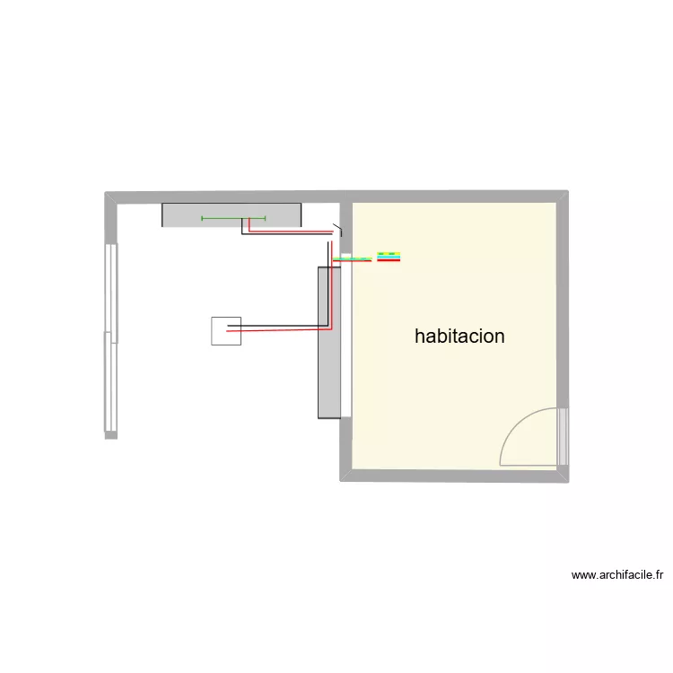 intalacion galeria. Floor plan with 1  and 4 m²