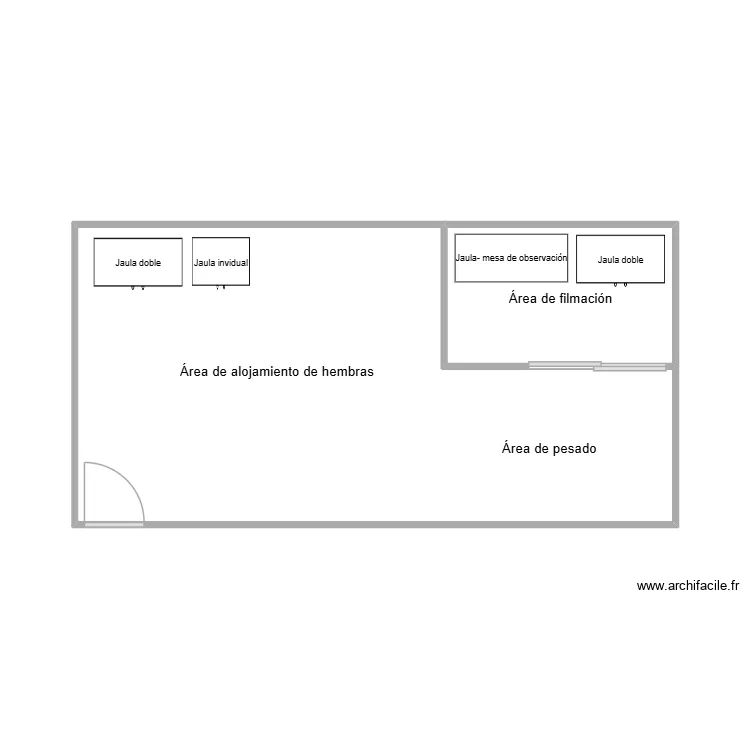 Bioterio 123. Floor plan with 3  and 34 m²