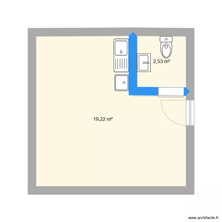 Garage Bathroom. Floor plan with 