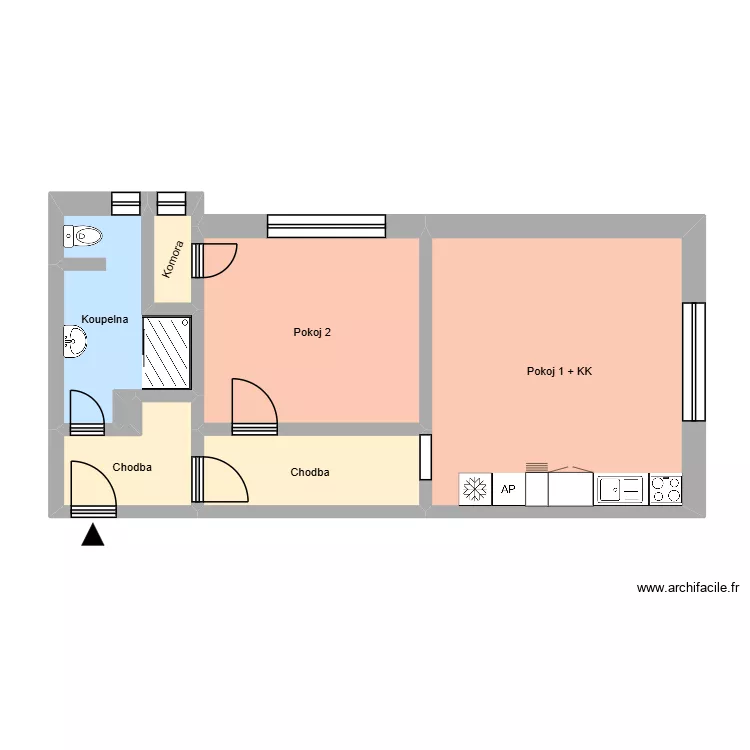 Pavelsk&aacute; 389, byt 7. Floor plan with 11  and 171 m²