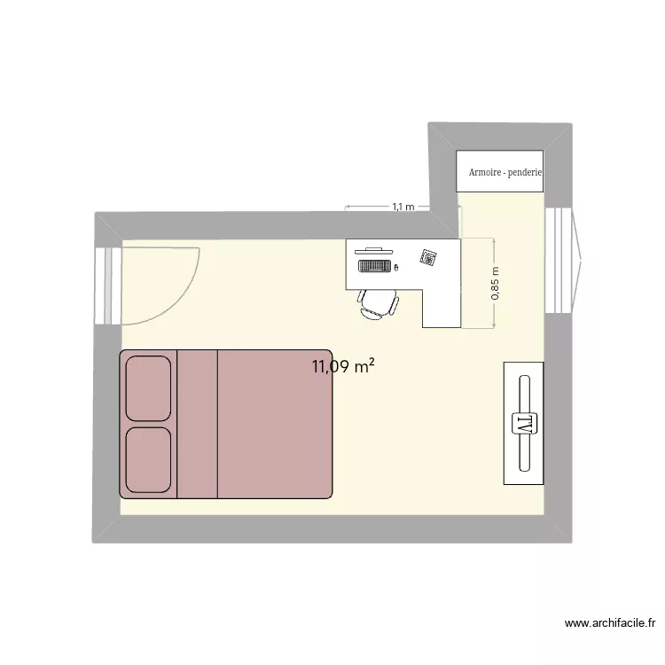 Plan Maya. Floor plan with 1 and 11 m² Plan Maya. Floor plan with 1 and 11 m²