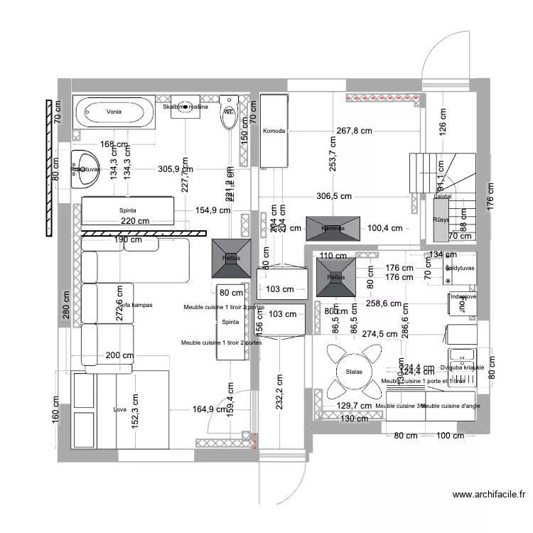 Pirmas aukstas. Floor plan with 