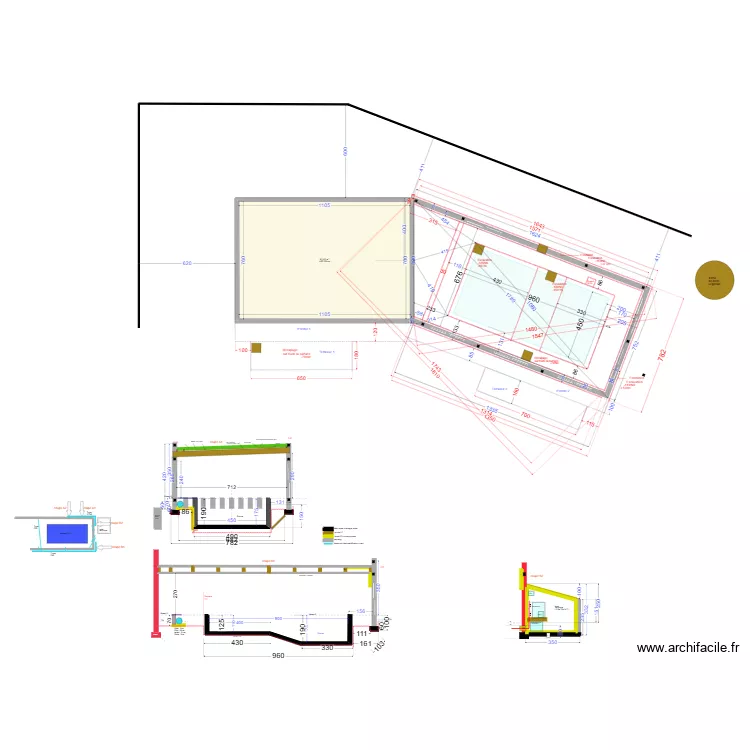piscine béton 2024 v27. Floor plan with piscine béton 2024 v27. Floor plan with