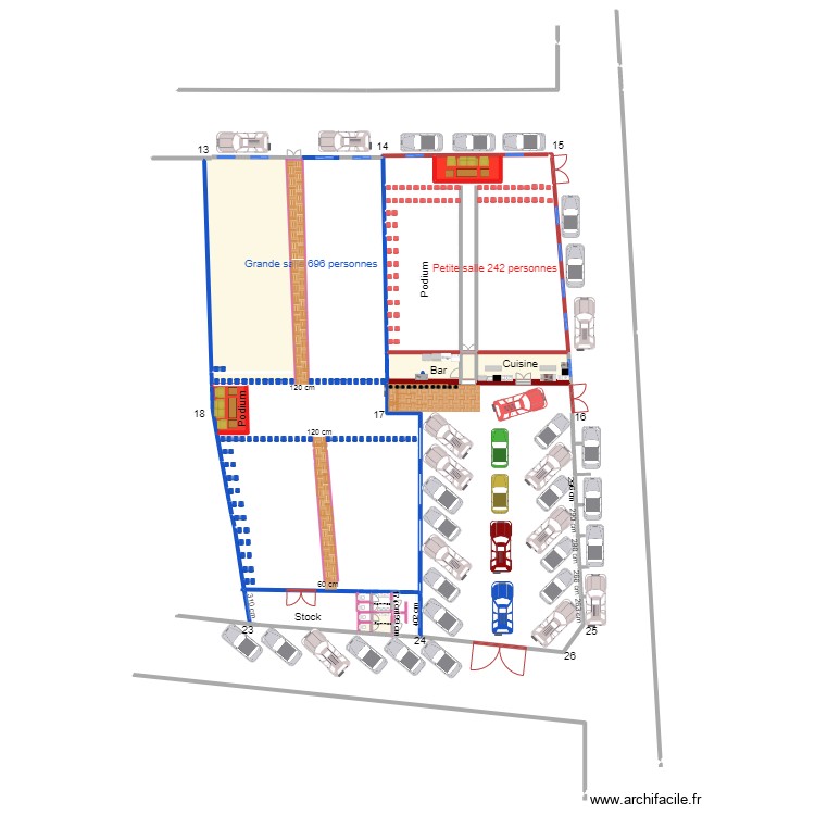 Ameublementde 2 salles. Floor plan with 0 room and 0 m2