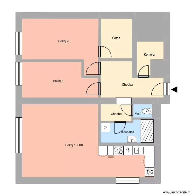 Na Des&aacute;t&eacute;m 2276, byt 6. Floor plan with 16  and 205 m²