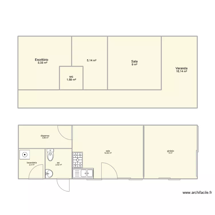 camama. Floor plan with 5 and 30 m² camama. Floor plan with 5 and 30 m²