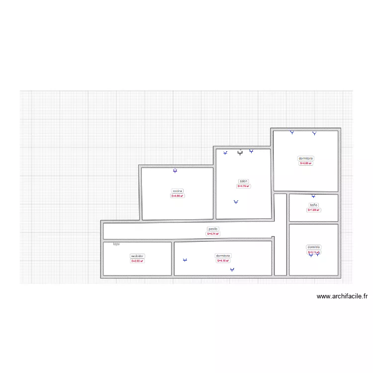 enchufes. Floor plan with enchufes. Floor plan with