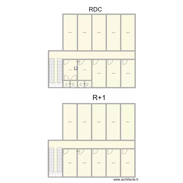 BM RDC. Floor plan with 24  and 298 m²