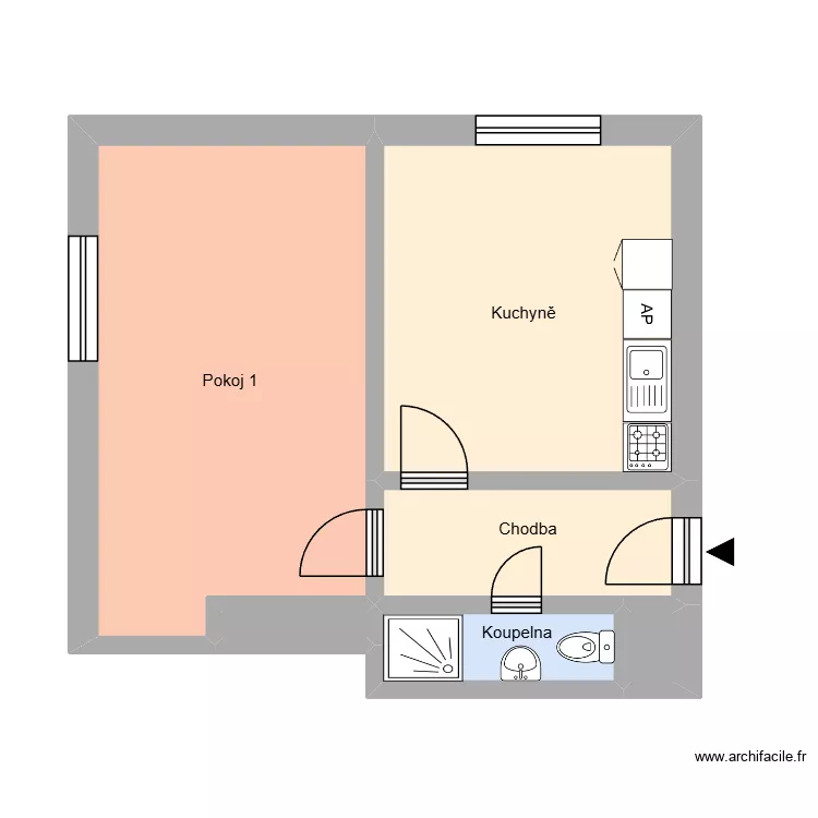Místní 358, byt 2. Floor plan with Místní 358, byt 2. Floor plan with