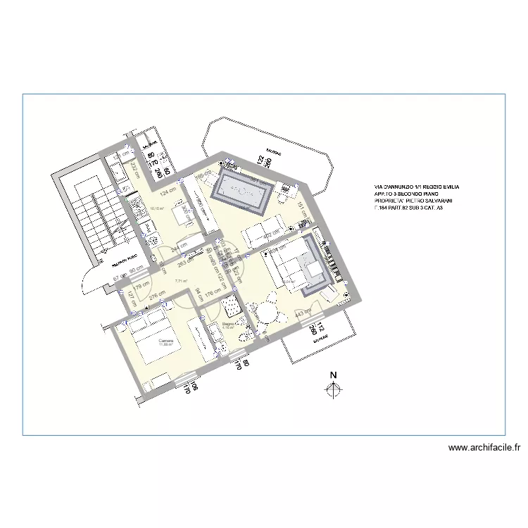 Via D'Annunzio 1/1 - RE (muri). Floor plan with 