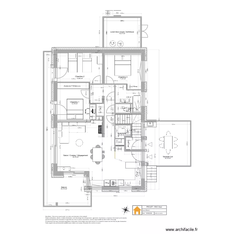 Viuz - RDC Haut - Projet. Floor plan with 