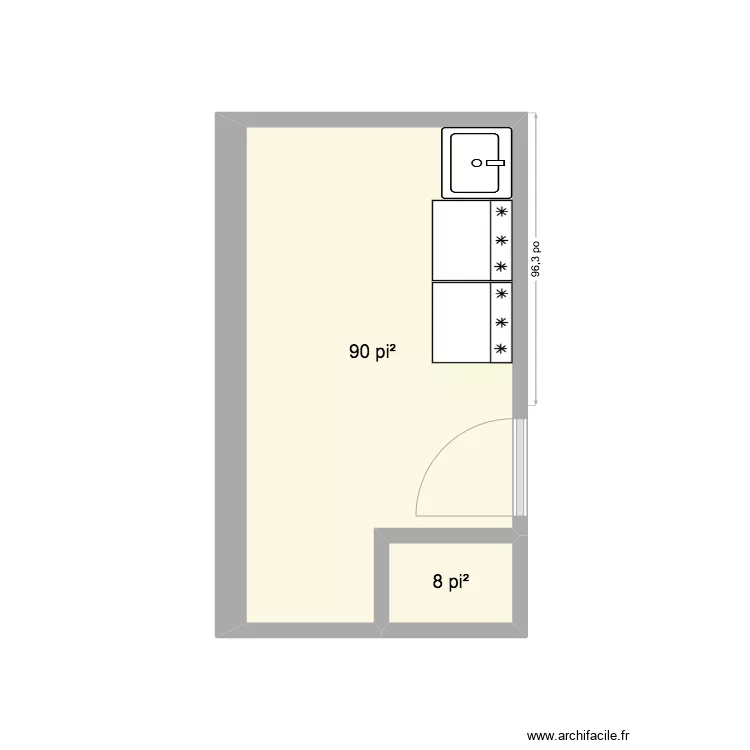 Salle lavage. Floor plan with 