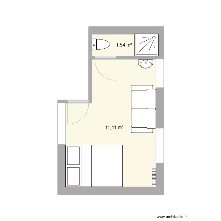 Guest bedroom. Floor plan with 
