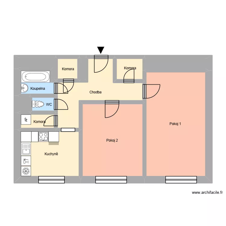 Nezvalovo n&aacute;měst&iacute; 844, byt 11. Floor plan with 17  and 187 m²