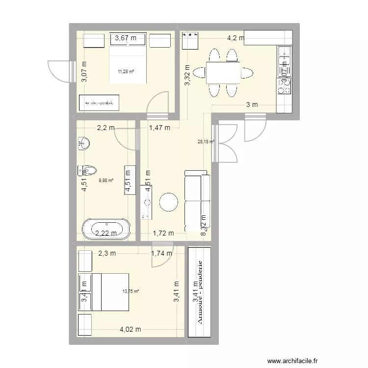 piso 0. Floor plan with 4  and 63 m²