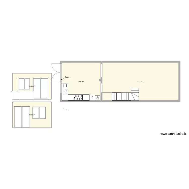 achtergevel 18022024. Floor plan with 