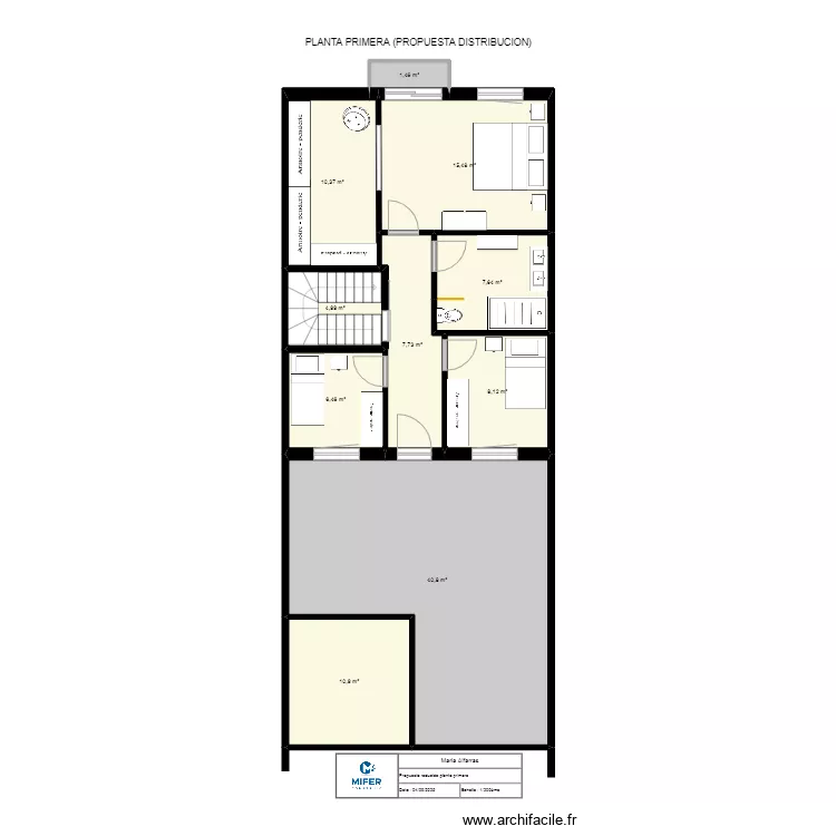 MARIA alfarras. Propuesta reducida planta primera. Floor plan with 