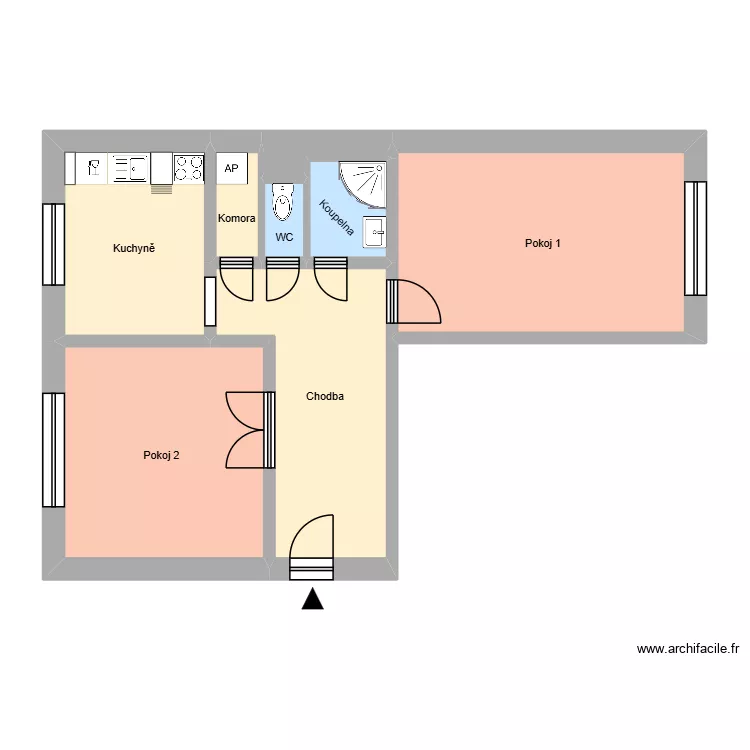 Slav&iacute;čkova 2359, byt 7. Floor plan with 12  and 181 m²