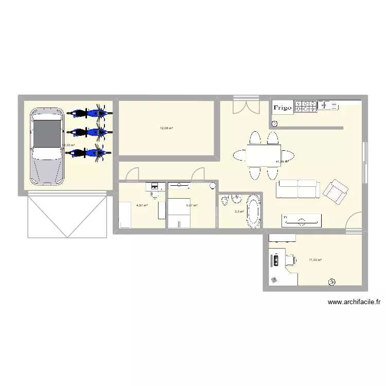 casa casa. Floor plan with 7  and 97 m²