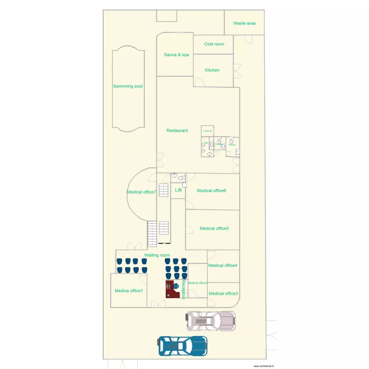Mirador hospital. Floor plan with 