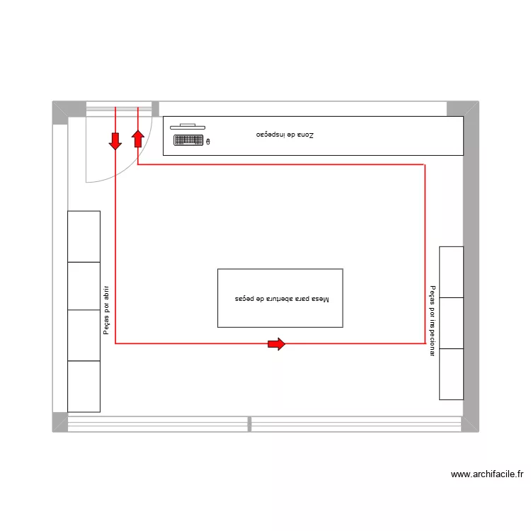Sala inspe&ccedil;&atilde;o. Floor plan with 