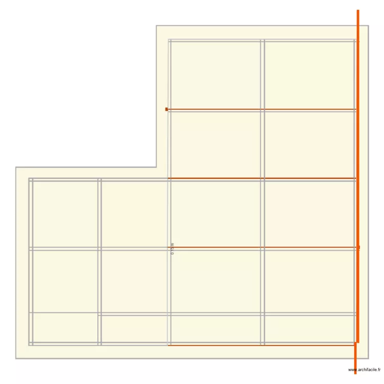 New hangar extension frame. Floor plan with 