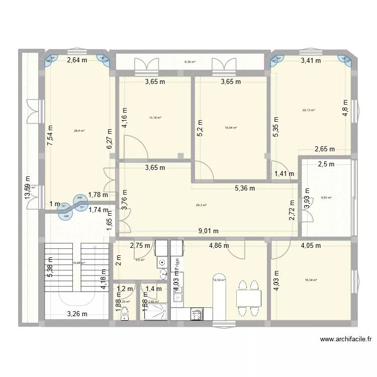 Bouneb 3. Floor plan with 14 and 204 m² Bouneb 3. Floor plan with 14 and 204 m²