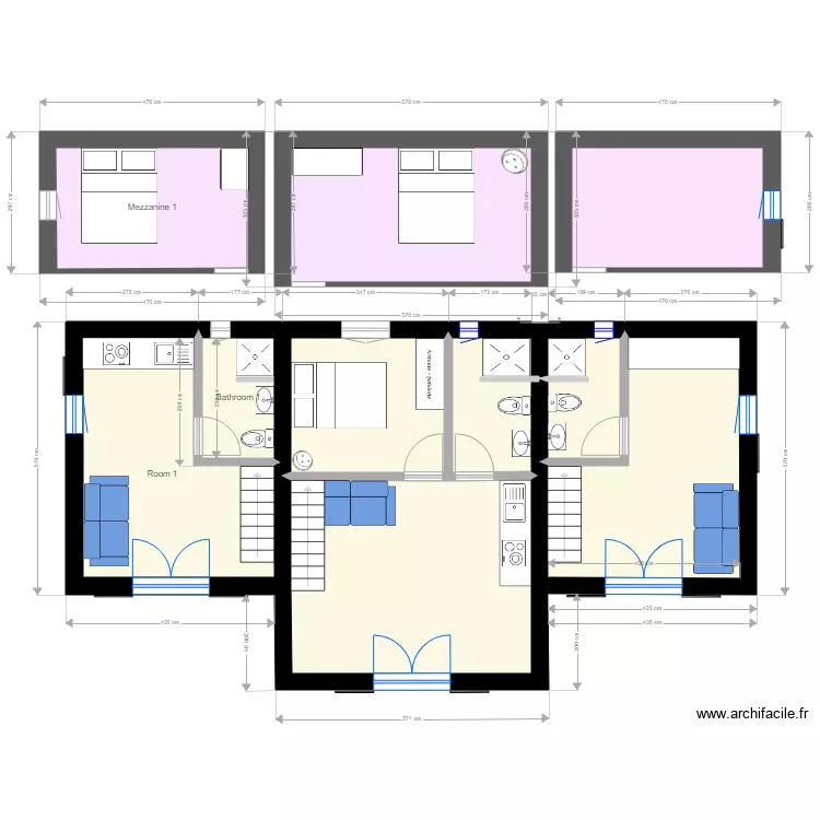 Flaux 1 T. Floor plan with Flaux 1 T. Floor plan with