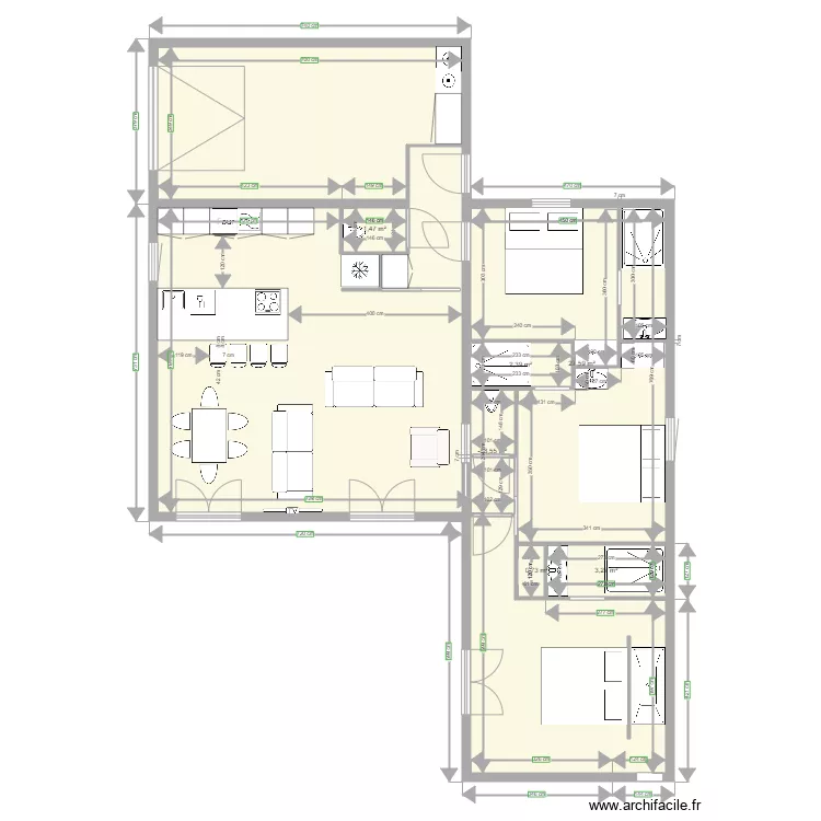 evi Barjac 3badkamers. Floor plan with 