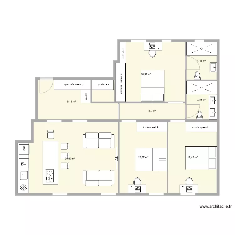 alonso cano 3 hab sin comedor. Floor plan with 