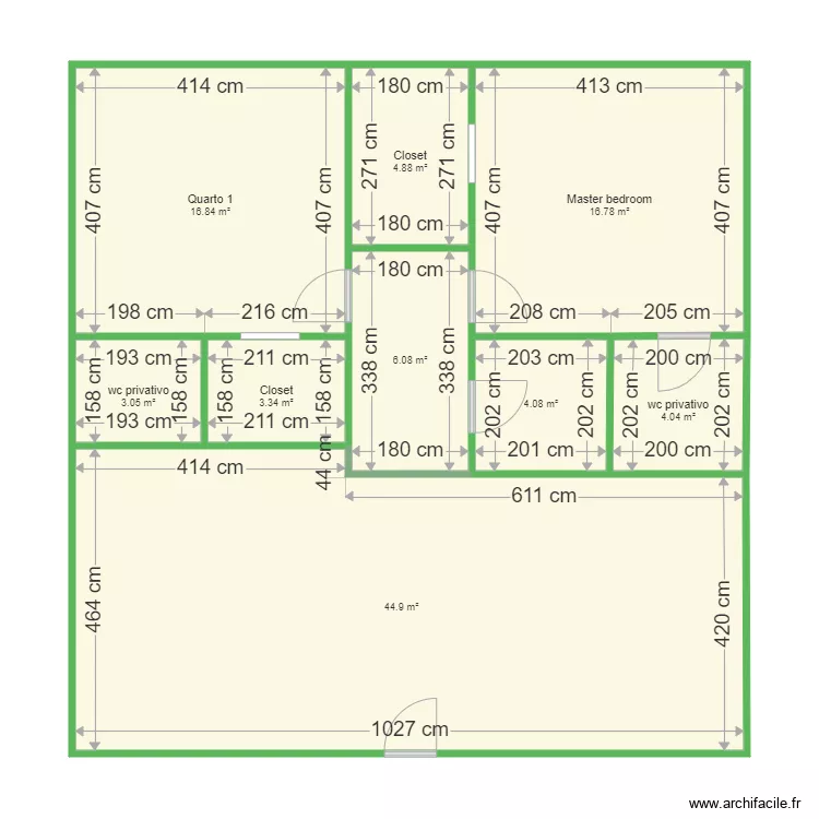 Granja T2. Floor plan with 