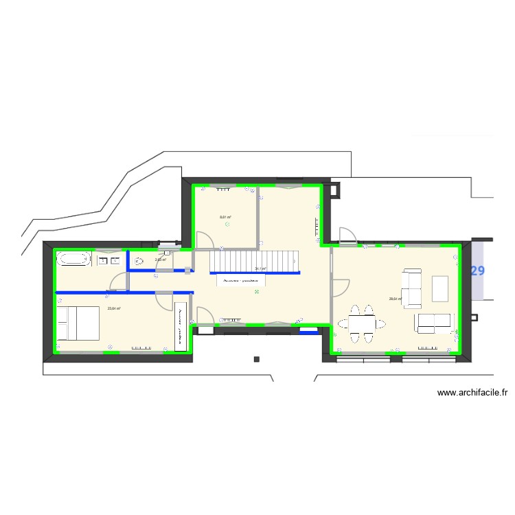 Colombes RDC v3. Floor plan with 0 room and 0 m2