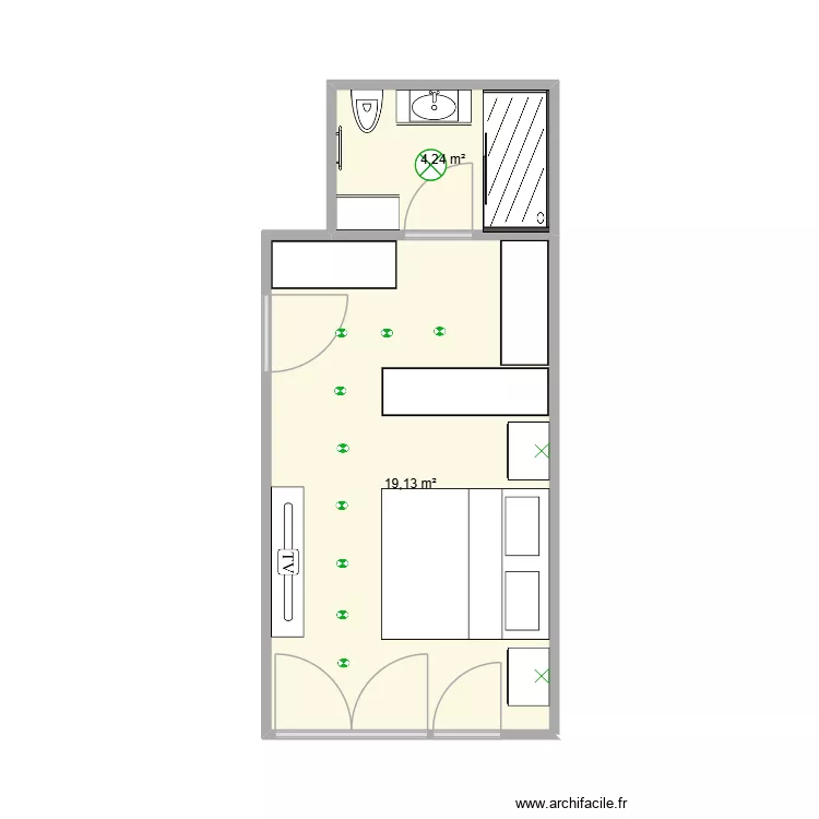 Modul8,zadatak4. Floor plan with 2  and 23 m²