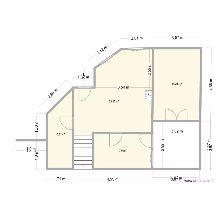 planta baja. Floor plan with 4  and 51 m²