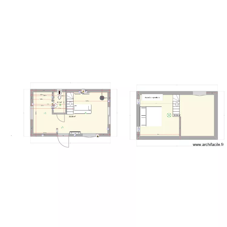 Filitsu ideas. Floor plan with 3  and 51 m²