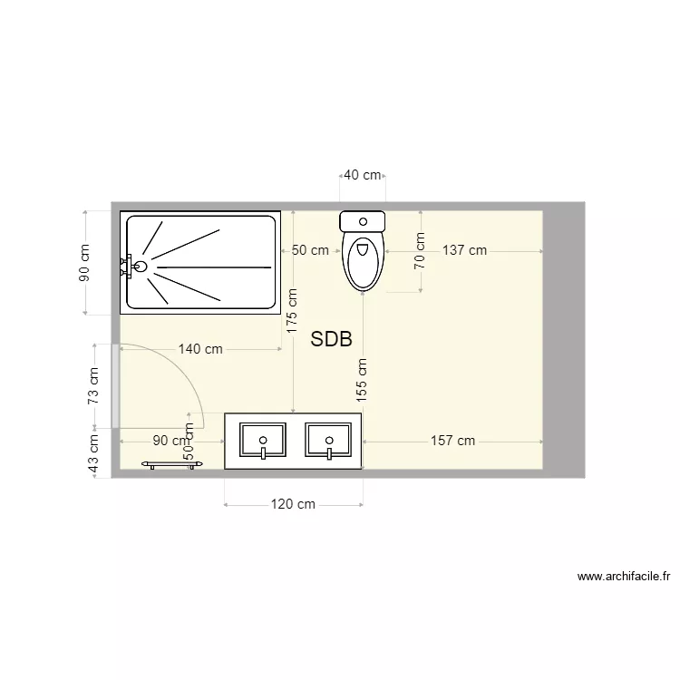SDB2. Floor plan with 
