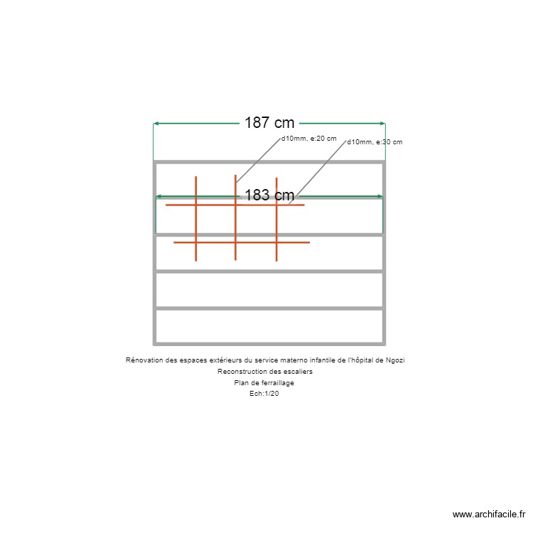 escalier ngozi plan de ferraillage. Floor plan with 0 room and 0 m2