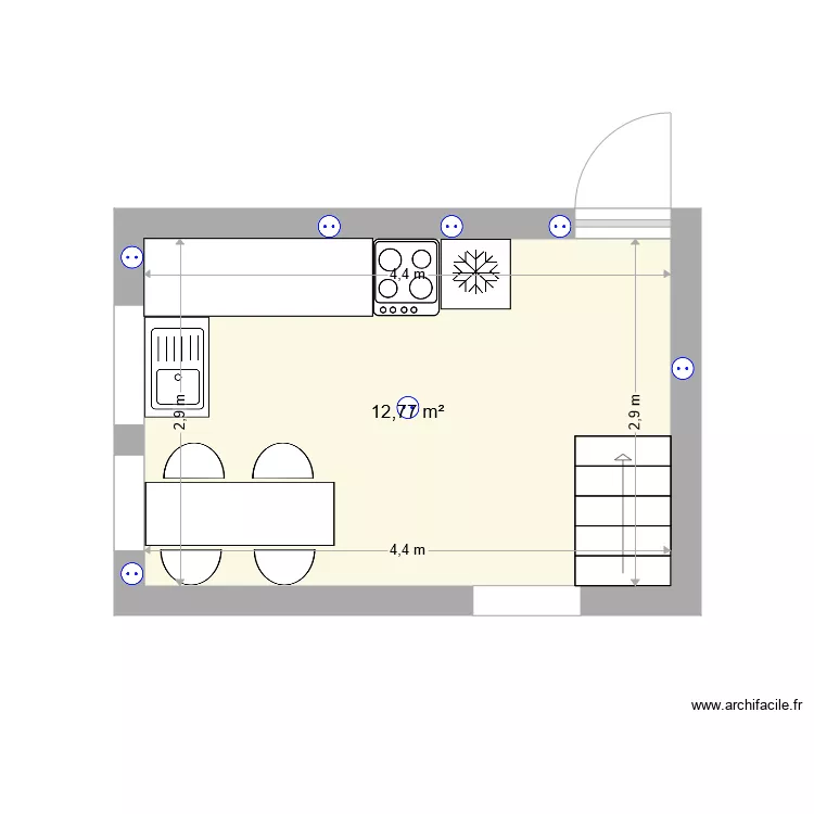 Cocina Nueva. Floor plan with 