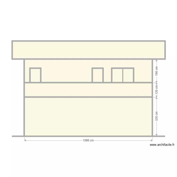 mwamba facade sud. Floor plan with 