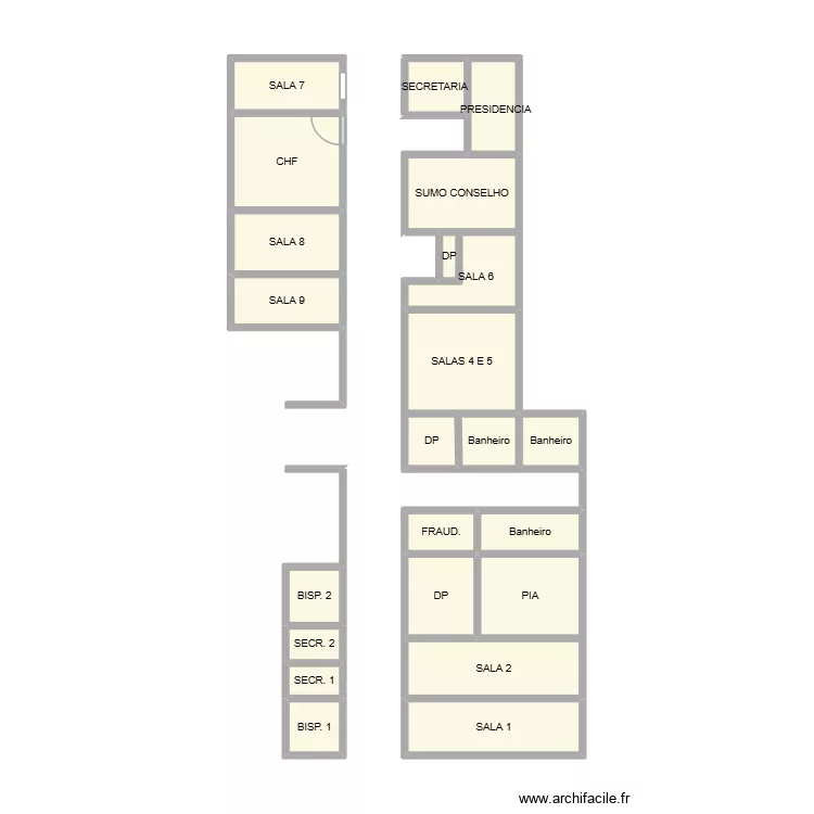 SEDE DA ESTACA. Floor plan with 23  and 33 m²