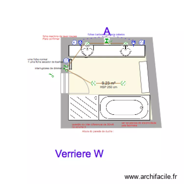 Salle de bain . Floor plan with Salle de bain . Floor plan with