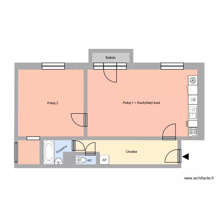 &Scaron;koln&iacute; 712, byt 16. Floor plan with 12  and 183 m²