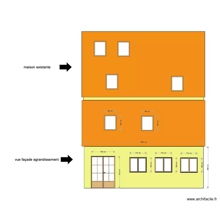 facade . Floor plan with 